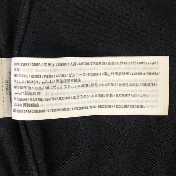 Abercrombie & Fitch Soft A&F Cozy Tie Waist Black Cropped Top Size XS - Picture 14 of 16